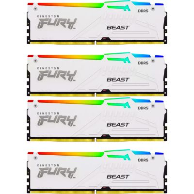 ������ ������ ��� ���������� DDR5 128GB (4x32GB) 5600 MHz FURY Beast RGB White Kingston Fury (ex.HyperX) (KF556C40BWAK4-128) - �������� 1
