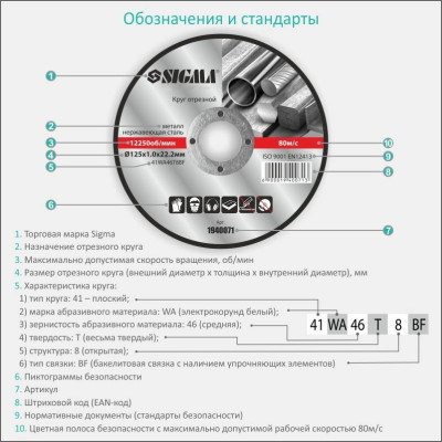 ���� �������� Sigma �� ������� � ����������� ����� 115x1.0x22.2��, 13300��/��� (1940001) - �������� 3