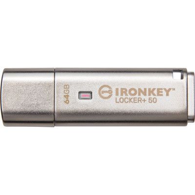 USB   Kingston 64GB IronKey Locker Plus 50 AES Encrypted USB 3.2 (IKLP50/64GB) -  3