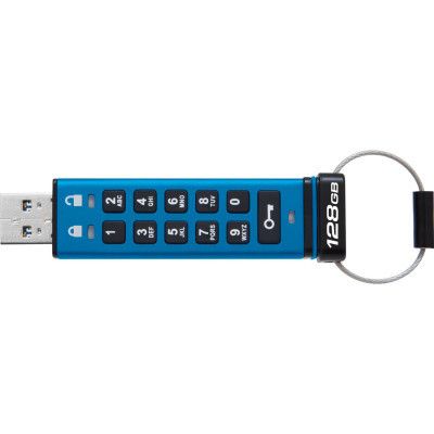 USB ���� ���������� Kingston 128GB IronKey Keypad 200 AES-256 Encrypted Blue USB 3.2 (IKKP200/128GB) - �������� 2