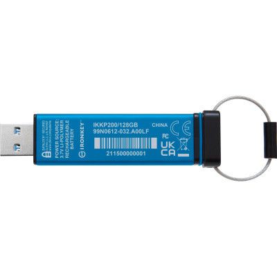 USB ���� ���������� Kingston 128GB IronKey Keypad 200 AES-256 Encrypted Blue USB 3.2 (IKKP200/128GB) - �������� 3