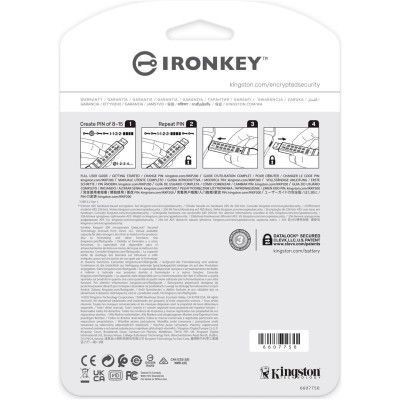 USB ���� ���������� Kingston 128GB IronKey Keypad 200 AES-256 Encrypted Blue USB 3.2 (IKKP200/128GB) - �������� 7