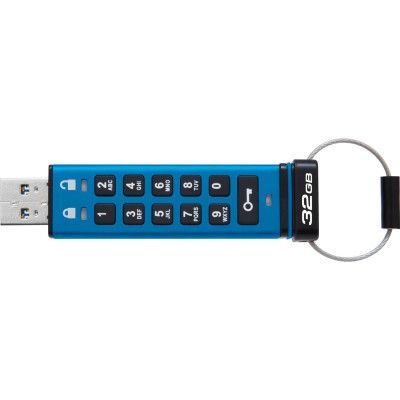 USB   Kingston 32GB IronKey Keypad 200 AES-256 Encrypted Blue USB 3.2 (IKKP200/32GB) -  2