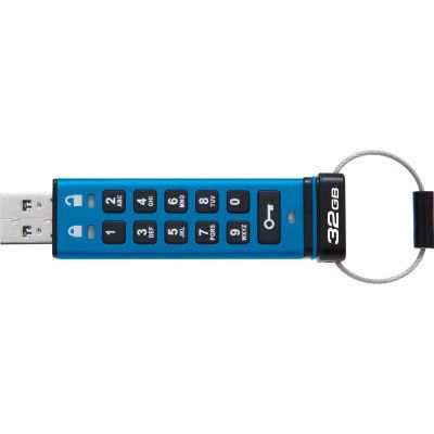 USB ���� ���������� Kingston 32GB IronKey Keypad 200 AES-256 Encrypted Blue USB 3.2 (IKKP200/32GB) - �������� 2