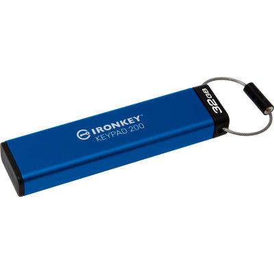 USB ���� ���������� Kingston 32GB IronKey Keypad 200 AES-256 Encrypted Blue USB 3.2 (IKKP200/32GB) - �������� 4
