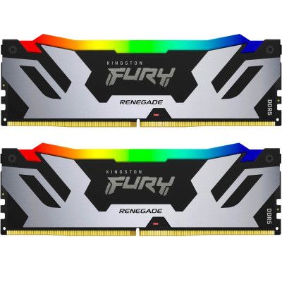 ������ ���'�� DDR5 2x32 GB 6400MHz Kingston FURY Renegade Silver RGB DDR5-6400 64GB (2x32GB) CL32-39-39 1.4V XMP (KF564C32RSAK2-64) - �������� 1