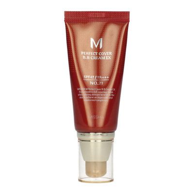 BB- Missha M Perfect Cover BB Cream EX SPF42/PA+++ Moisturized Complexion 21 - Light Beige (8809747940745) -  1