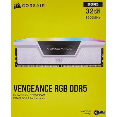     DDR5 32GB (2x16GB) 6000 MHz Vengeance RGB White Corsair (CMH32GX5M2E6000C36W) -  4
