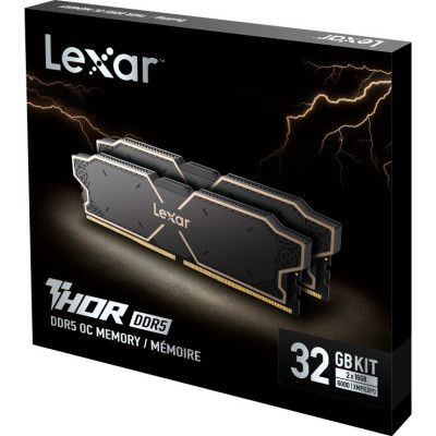     DDR5 32GB (2x16GB) 6000 MHz Thor Black Lexar (LD5U16G60C32LG-RGD) -  6