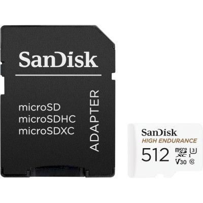 ����� ���'�� ����� ���'�� SanDisk 512GB microSDXC High Endurance UHS-I U3 V30 + SD adapter (SDSQQNR-512G-GN6IA) - �������� 1