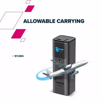 ������� ������������� Canyon PB-2010 27000mAh PD/3.1/140Wh, in/out2xUSB-C PD/140W, outUSB-A/22.5W (CNE-CPB2010DG) - �������� 9