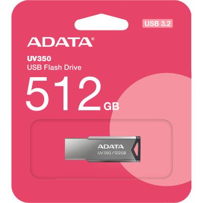 USB   ADATA 512GB UV350 Metallic USB 3.2 (AUV350-512G-RBK) -  4