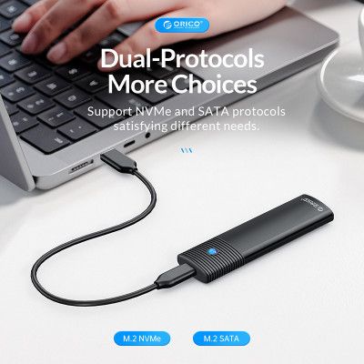 ������ ������� Orico USB3.2 Gen2 USB-C M.2 NVMe/NGFF(SATA) Dual Protocol SSD (HC380503) - �������� 2