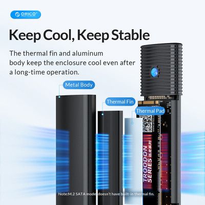 ������ ������� Orico USB3.2 Gen2 USB-C M.2 NVMe/NGFF(SATA) Dual Protocol SSD (HC380503) - �������� 4