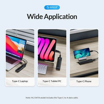 ������ ������� Orico USB3.2 Gen2 USB-C M.2 NVMe/NGFF(SATA) Dual Protocol SSD (HC380503) - �������� 6