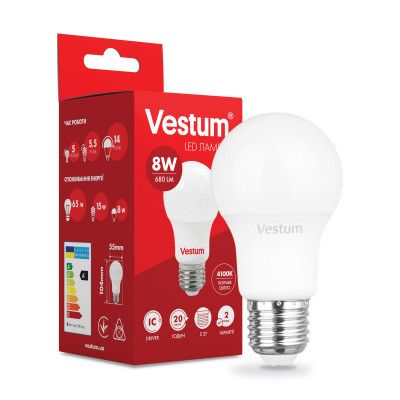  Vestum A55 8W 4100K 220V E27 (1-VS-1107) -  1