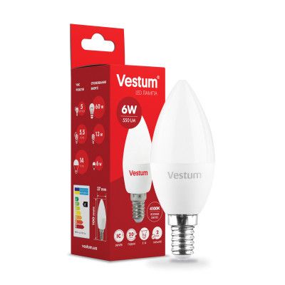 �������� Vestum C37 6W 4100K 220V E14 (1-VS-1303) - �������� 1