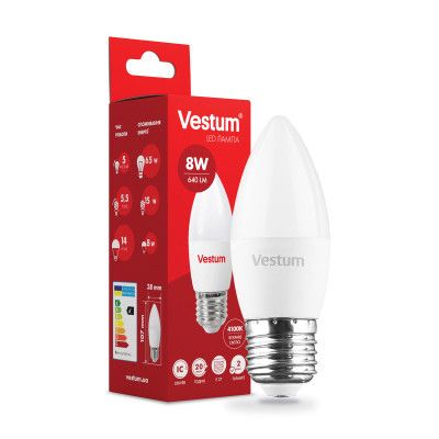 �������� Vestum C37 8W 4100K 220V E27 (1-VS-1309) - �������� 1