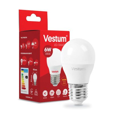 �������� Vestum G45 6W 3000K 220V E27 (1-VS-1202) - �������� 1