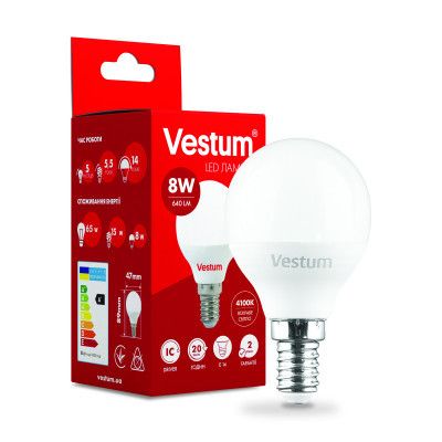 �������� Vestum G45 8W 4100K 220V E14 (1-VS-1211) - �������� 1