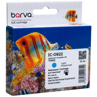 �������� Barva Epson T0922/T1082 (C13T10824A10) 500��, cyan (IC-0922) - �������� 1