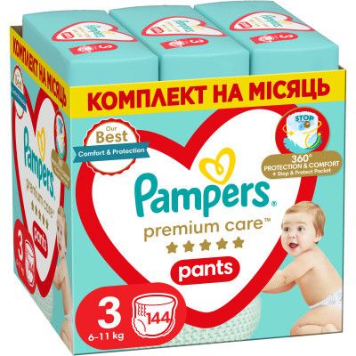 ϳ������ Pampers Premium Care Pants Midi ����� 3 (6-11 ��) 144 �� (8006540490891) - �������� 1
