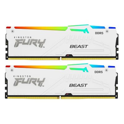     DDR5 32GB (2x16GB) 6000 MHz Beast White RGB XMP Kingston Fury (ex.HyperX) (KF560C30BWAK2-32) -  1