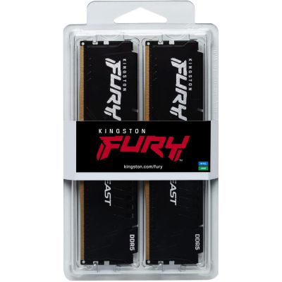 ������ ���'�� ��� ����'����� DDR5 128GB (4x32GB) 5600 MHz Beast Black XMP Kingston Fury (ex.HyperX) (KF556C40BBK4-128) - �������� 5