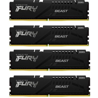 ������ ���'�� ��� ����'����� DDR5 128GB (4x32GB) 5600 MHz Beast Black XMP Kingston Fury (ex.HyperX) (KF556C40BBK4-128) - �������� 1