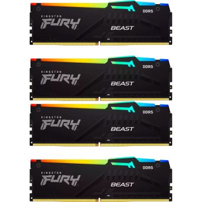    DDR5 128GB (4x32GB) 5600 MHz Beast RGB XMP Kingston Fury (ex.HyperX) (KF556C40BBAK4-128) -  1
