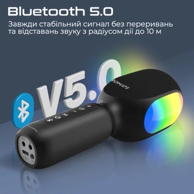 ̳������ Promate VocalMic Bluetooth 2 x AUX LED Black (vocalmic.black) - �������� 5