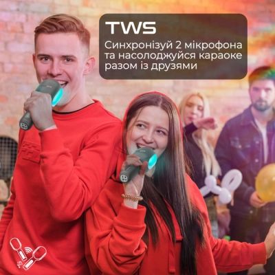 ̳������ Promate VocalMic Bluetooth 2 x AUX LED Black (vocalmic.black) - �������� 6