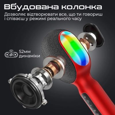 �������� Promate VocalMic Bluetooth 2 x AUX LED Red (vocalmic.red) - �������� 3