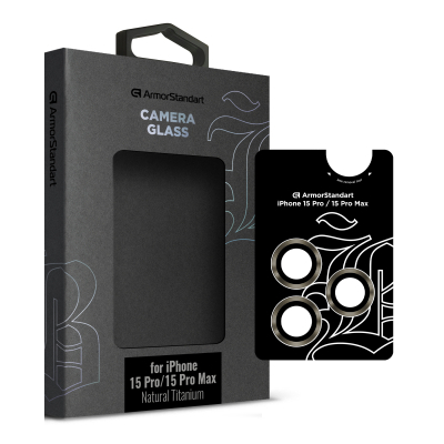 ������ �������� Armorstandart Camera glass Supreme Black Icon iPhone 15 Pro/15 Pro Max Natural Titanium (ARM76592) - �������� 1
