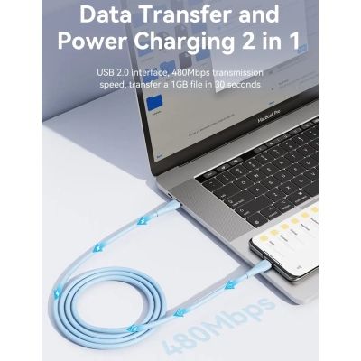 ���� ������ USB-C to USB-C 2.0m USB2.0 100W (20V/5A) Light Green Silicone Vention (TAWGH) - �������� 6