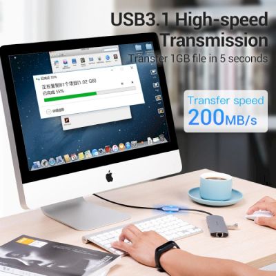 ���� ������ USB-C 3.1 M/F 1.0m 60W (20V/3A) 4K60HZ Thunderbolt 3 Vention (TABHF) - �������� 5