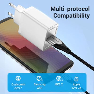 �������� ���������� Vention 1xUSB 18W (USB-A) QC3.0 white (FABW0-EU) - �������� 5