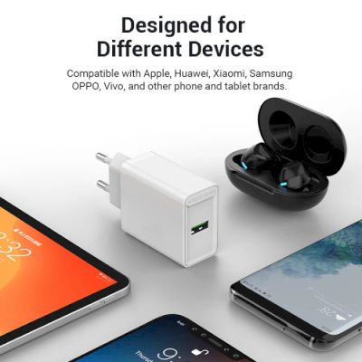 �������� ���������� Vention 1xUSB 18W (USB-A) QC3.0 white (FABW0-EU) - �������� 6