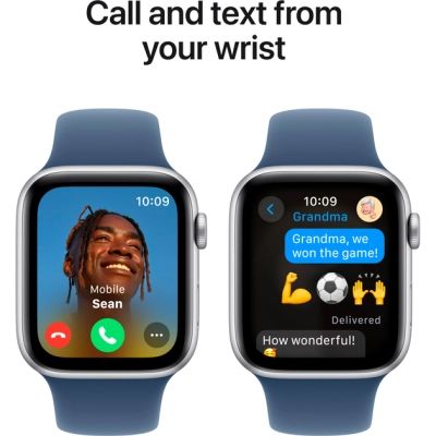 �����-�������� Apple Watch SE 2024 GPS 44mm Silver Aluminium Case with Denim Sport Band - M/L (MXER3QH/A) - �������� 4