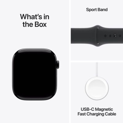 �����-���� Apple Watch Series 10 GPS 46mm Jet Black Aluminium Case with Black Sport Band - M/L (MWWQ3QH/A) - �������� 9
