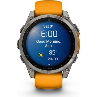 �����-���� Garmin fenix 8 47mm, AMOLED, Saph, Ti/Bare/Grpht, SparkOrg/GrphtBd, (010-02904-11) - �������� 12