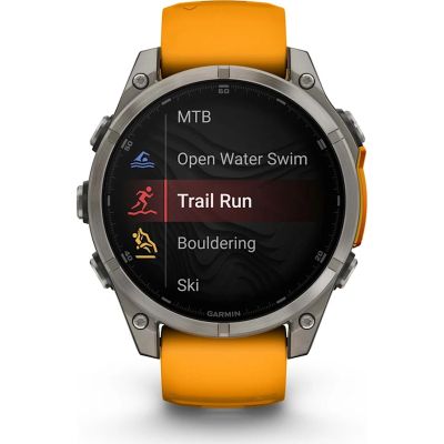 �����-���� Garmin fenix 8 47mm, AMOLED, Saph, Ti/Bare/Grpht, SparkOrg/GrphtBd, (010-02904-11) - �������� 8