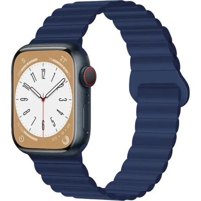 ������� ��� �����-����� Drobak Silicone Magnetic Link ��� Apple Watch All Series Ultra 2 49/45/44/42mm Midnight blue (898927) - �������� 1