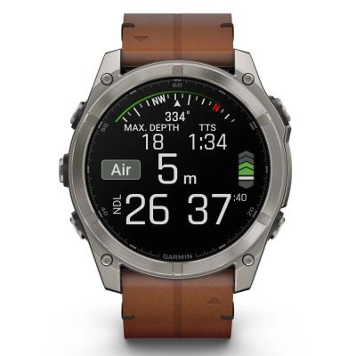 �����-�������� Garmin fenix 8 51mm,AMOLED,Sapphire, Bare Ti, Blk/Chsnt Lthr (010-02905-40) - �������� 9