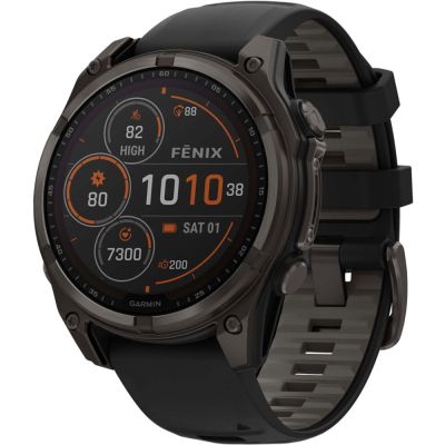 - Garmin fenix 8 47mm,Saph Solar,CrbnGry Ti/Blk,Blk/PblGryBnd (010-02906-11) -  1