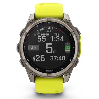 �����-�������� Garmin fenix 8 47mm,Saph Solar, BareTi/Graphite,AmpYe/GrphBnd (010-02906-21) - �������� 8