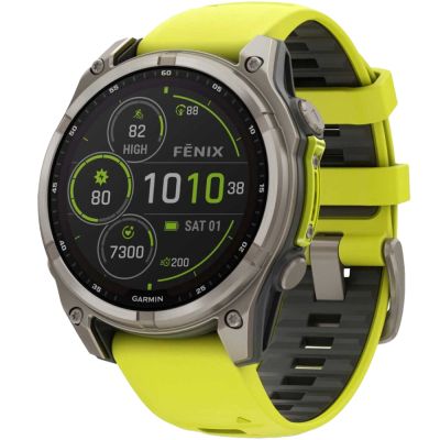 �����-�������� Garmin fenix 8 47mm,Saph Solar, BareTi/Graphite,AmpYe/GrphBnd (010-02906-21) - �������� 1