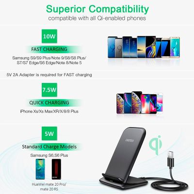 �������� ���������� Choetech 15W Fast Wireless Charging Stand 2coils black (T555-F-BK) - �������� 5