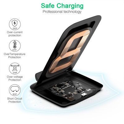 �������� ���������� Choetech 15W Fast Wireless Charging Stand 2coils black (T555-F-BK) - �������� 9