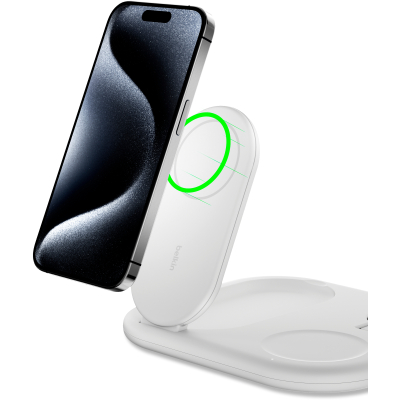�������� ������� Belkin 3in1 Magnetic Foldable iPhone/Watch/AirPods Qi2 15W white (WIZ029VFWH) - �������� 9